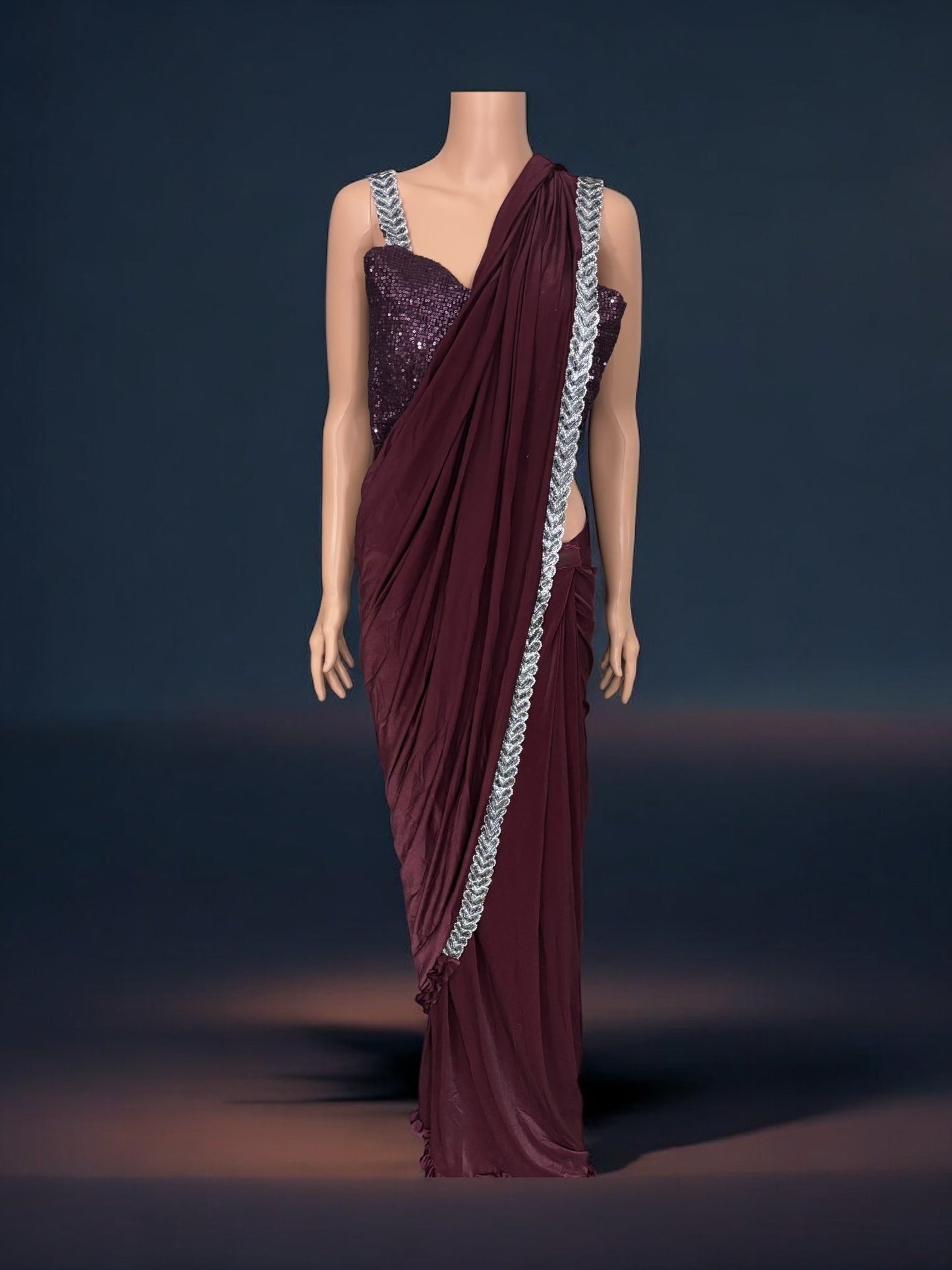 TRADITIONAL READY TO WEAR SAREE WITH READY BLOUSE– ETHNIC WEAR FOR WOMEN-J3