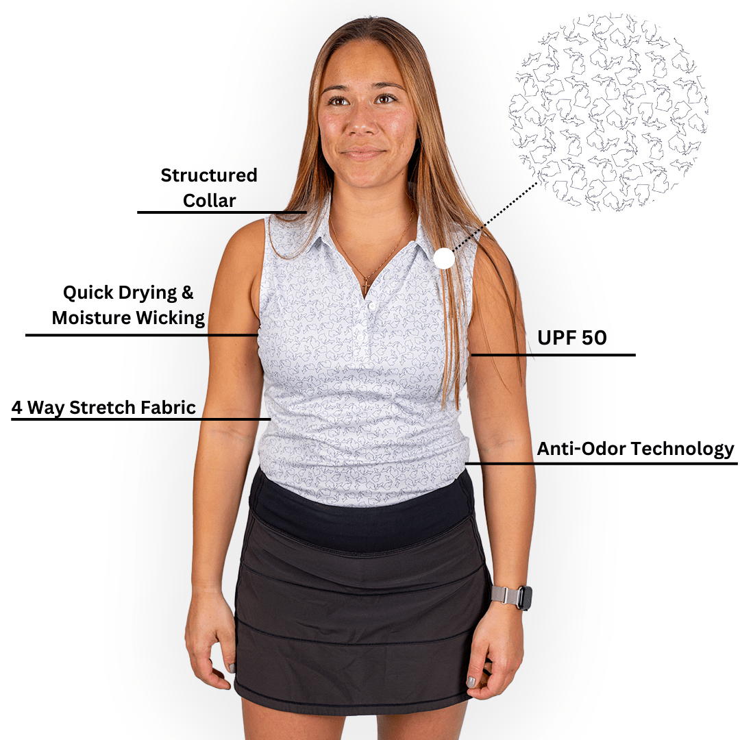 STATE OF MICHIGAN WOMEN'S POLO (SLEEVELESS)