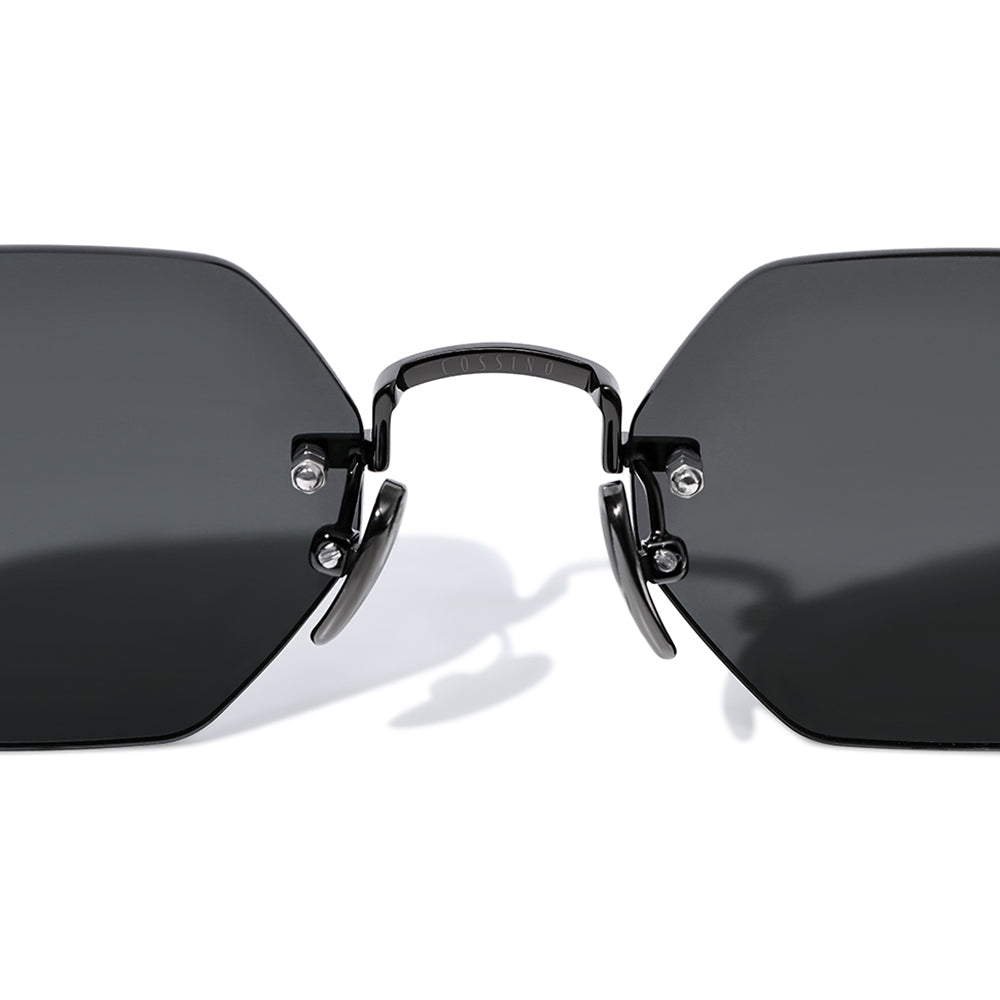 VONNE HEXAGON FRAMELESS SUNGLASSES