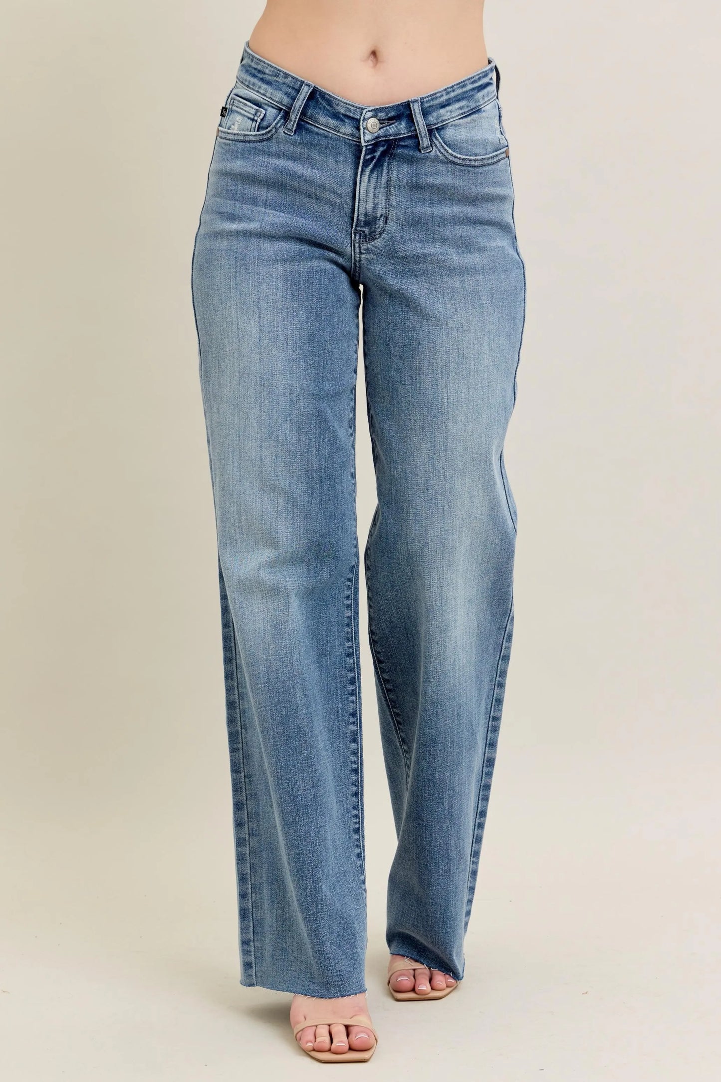 JUDY BLUE FULL SIZE V - FRONT BAGGY JEANS PLUS SIZE