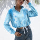 IVY LANE TIE-DYE QUARTER ZIP DROPPED SHOULDER SWEATSHIRT