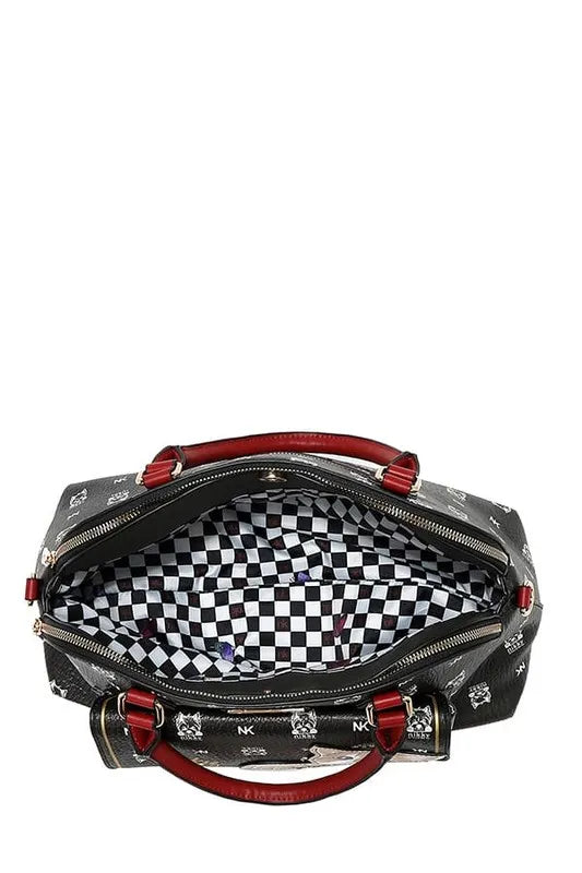 NICOLE LEE USA ECO-LEATHER CAT DOME BAG