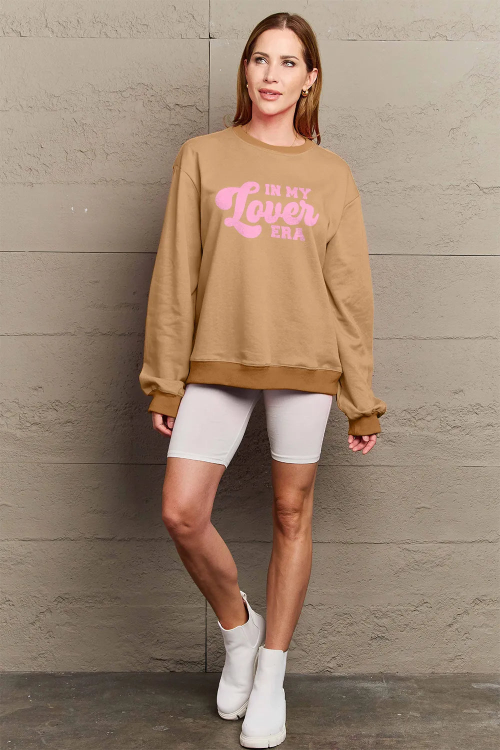 SIMPLY LOVE FULL SIZE IN MY LOVER ERA ROUND NECK SWEATSHIRT