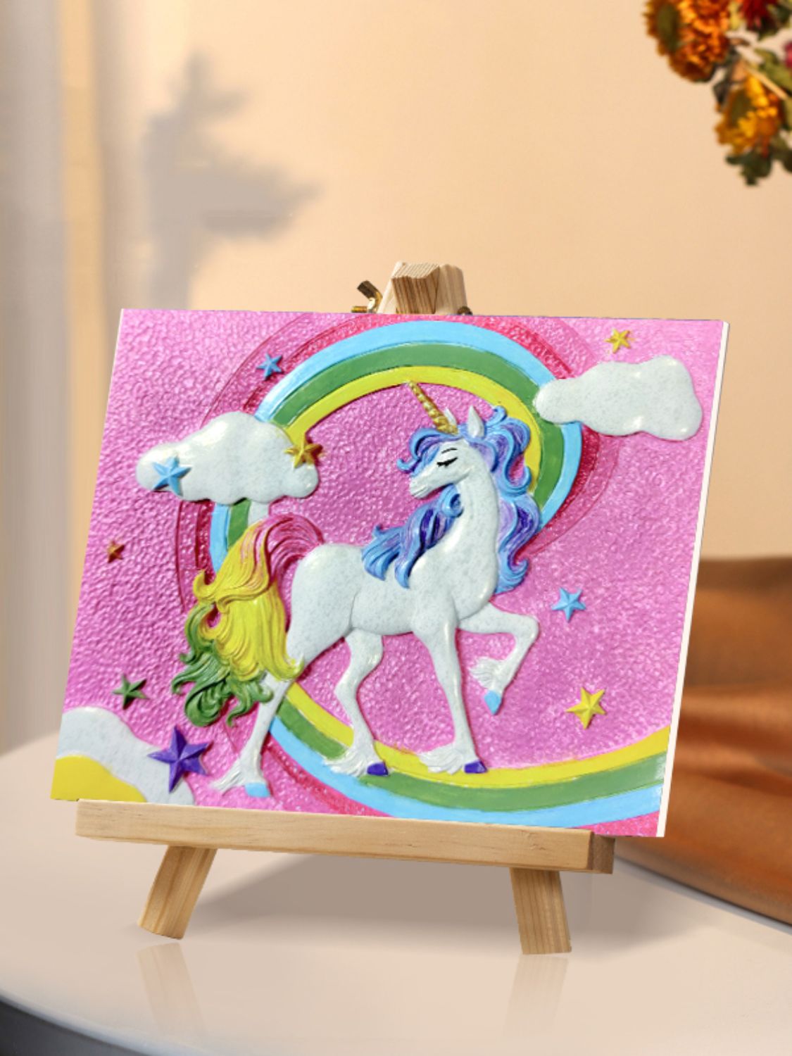 RELIEF UNICORN 3D ACRYLIC PAINTING