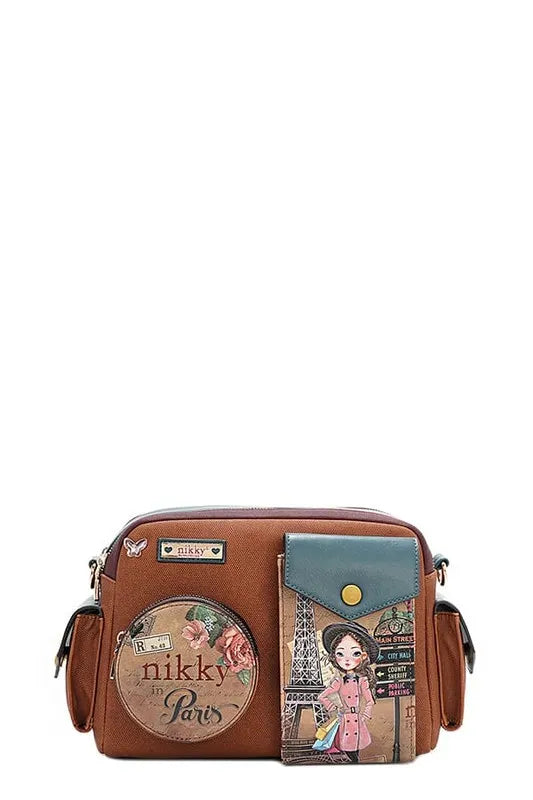 NICOLE LEE USA MULTI POCKET MESSENGER BAG