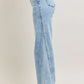 JUDY BLUE FULL SIZE HIGH WAIST WIDE LEG JEANS WITH SKEWED INSEAM PLUS SIZE