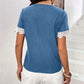 IVY LANE LACE DETAIL V-NECK SHORT SLEEVE T-SHIRT