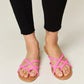WILD DIVA CRISSCROSS PU LEATHER OPEN TOE SANDALS