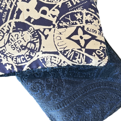 TRAVEL STAMPS VINTAGE SILK SCARF COFFEE RUN KEYCHAIN BAG