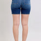 JUDY BLUE FULL SIZE HIGH WAIST BERMUDAS JEANS W/ BACK FLAP POCKETS PLUS SIZE