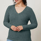 BASIC BAE FULL SIZE RIBBED V-NECK LONG SLEEVE T-SHIRT