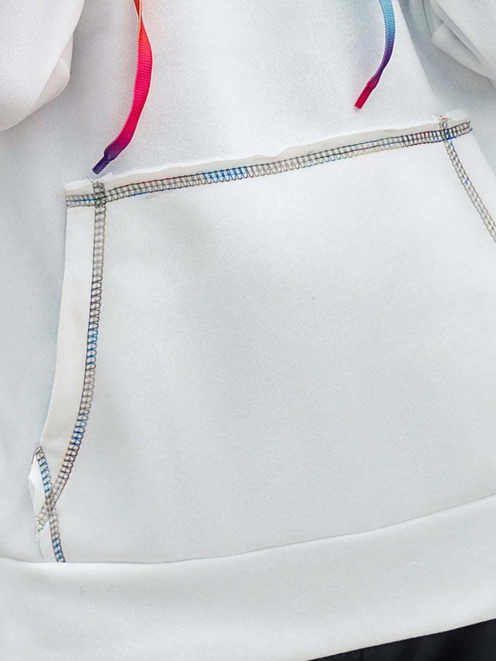 IVY LANE CONTRAST STITCHING DRAWSTRING RAGLAN SLEEVE HOODIE