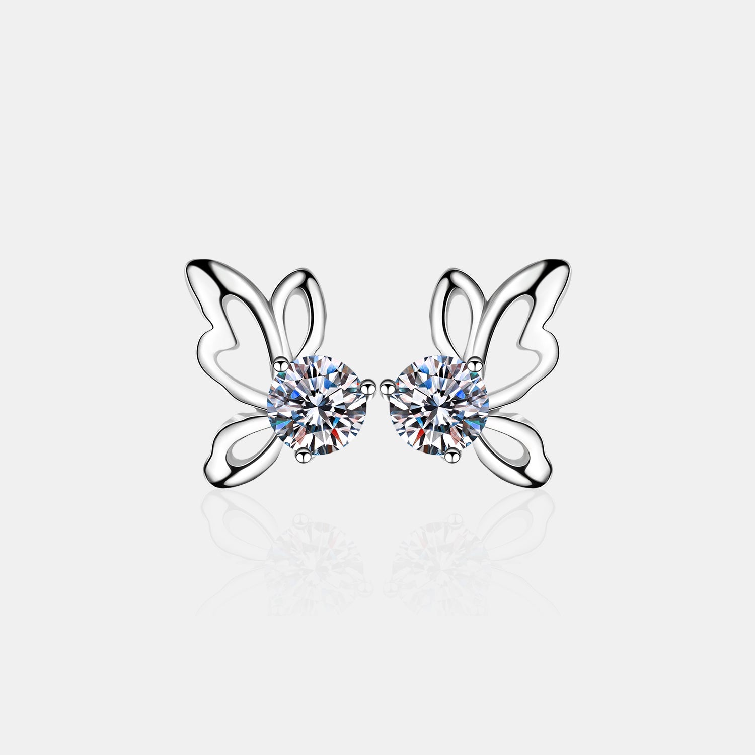 1 CARAT MOISSANITE BUTTERFLY SHAPE EARRINGS-Thriftique Marketplace