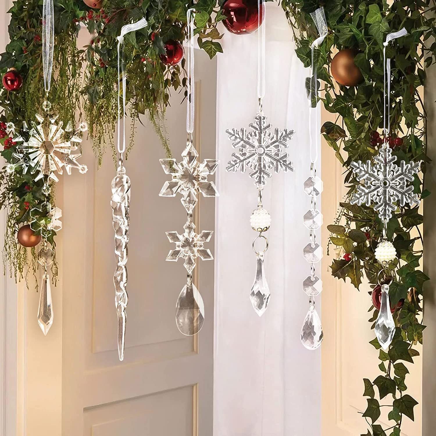 10-PIECE ACRYLIC ICICLE ORNAMENTS-Thriftique Marketplace