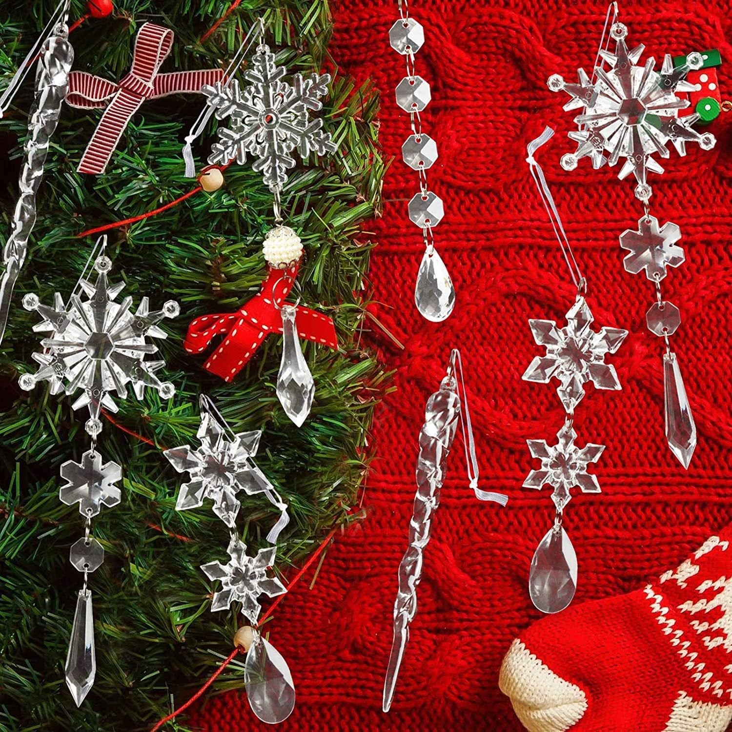 10-PIECE ACRYLIC ICICLE ORNAMENTS-Thriftique Marketplace