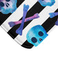 SKULLS AND STRIPES MICROFIBER BATH MAT