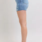 JUDY BLUE FULL SIZE HIGH WAIST DENIM SHORTS W/STITCH OVER DESTROY DETAIL PLUS SIZE