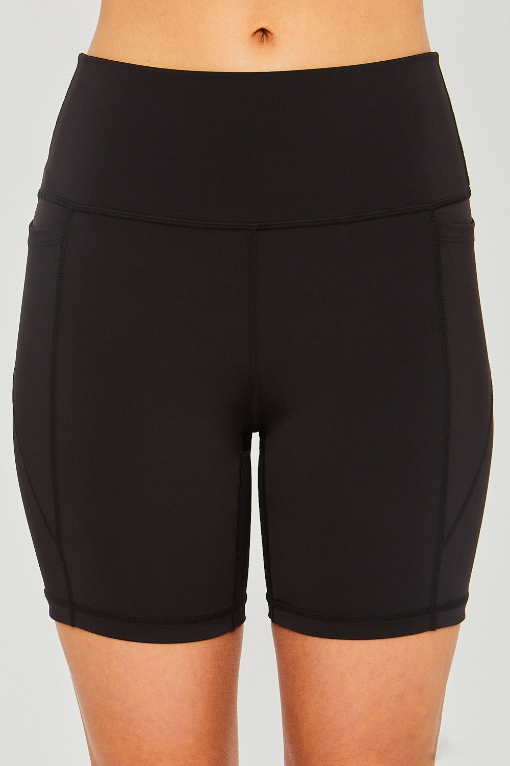 LOVE TREE HIGH WAIST SEAM DETAIL ACTIVE SHORTS