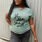 SIMPLY LOVE FULL SIZE SHE CAN SHE WILL SHORT SLEEVE T-SHIRT