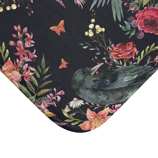 WATERCOLOR CROWS MICROFIBER BATH MAT