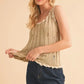 AEMI+CO DISTRESSED DETAIL ROUND NECK KNIT TANK