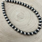 12mm Sterling Silver Pearls Necklace - 18 inch