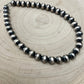 12mm Sterling Silver Pearls Necklace - 18 inch