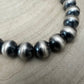 12mm Sterling Silver Pearls Necklace - 20 inch