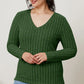 BASIC BAE FULL SIZE RIBBED V-NECK LONG SLEEVE T-SHIRT