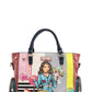 NICOLE LEE USA ECO-LEATHER HANDBAG WITH SIDE POCKETS
