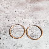 14K GOLD INITIAL ENDLESS HOOP EARRINGS
