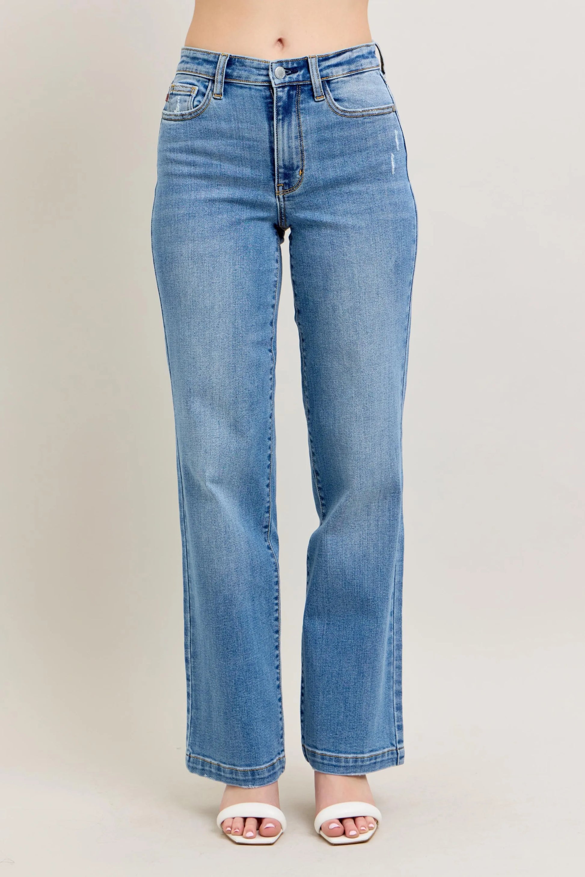 JUDY BLUE FULL SIZE HIGH WAIST STRAIGHT JEANS PLUS SIZE