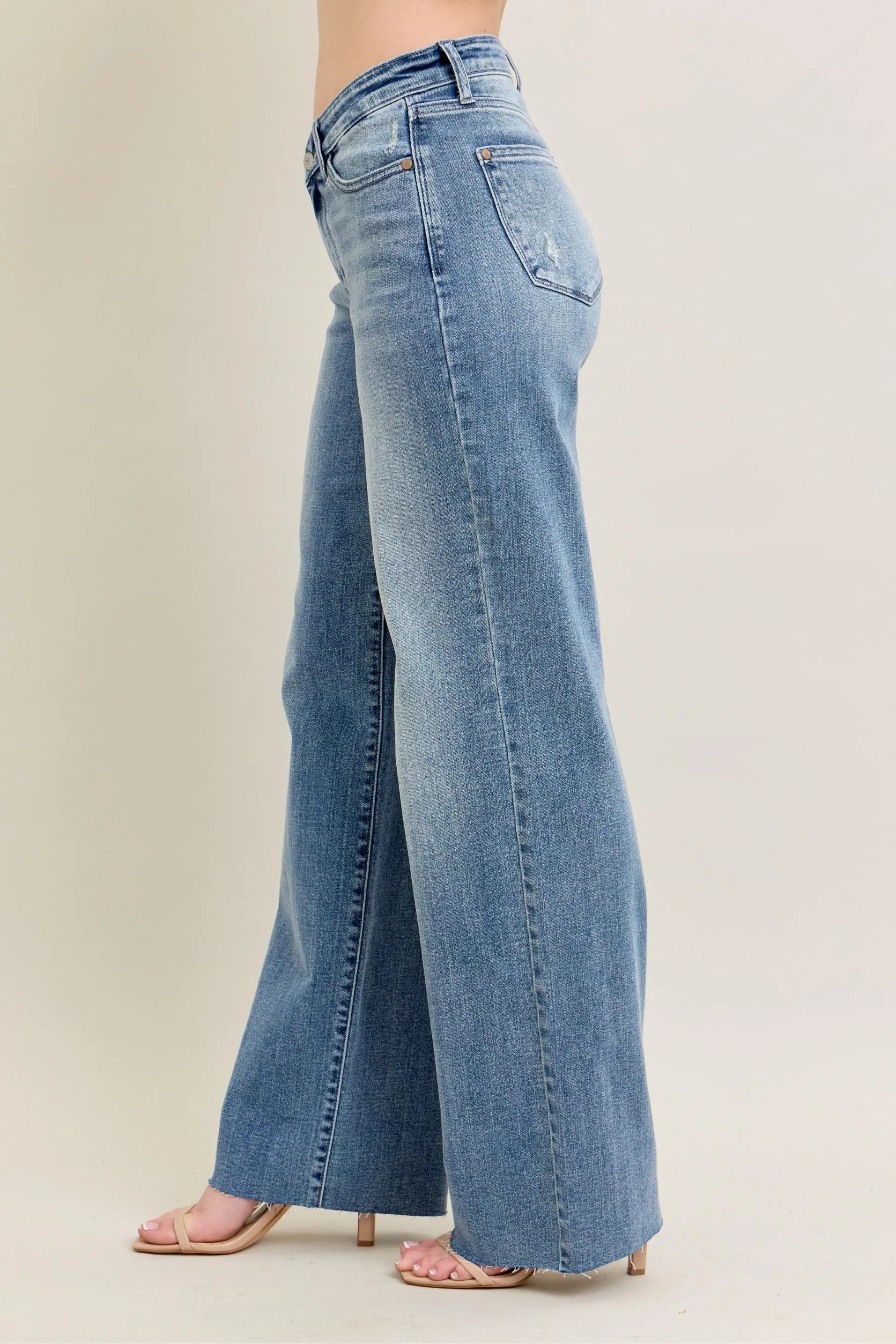 JUDY BLUE FULL SIZE V - FRONT BAGGY JEANS PLUS SIZE