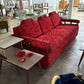 MID CENTURY MODERN RED VELVET SOFA SLEEPER