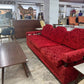 MID CENTURY MODERN RED VELVET SOFA SLEEPER