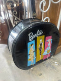 VINTAGE 1961 BY MATTEL PONYTAIL BARBIE DOLL BLACK ROUND CARRY CASE