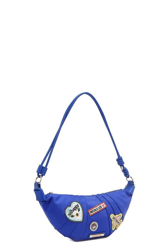 NICOLE LEE USA COLOR PATCH CROISSANT BAG