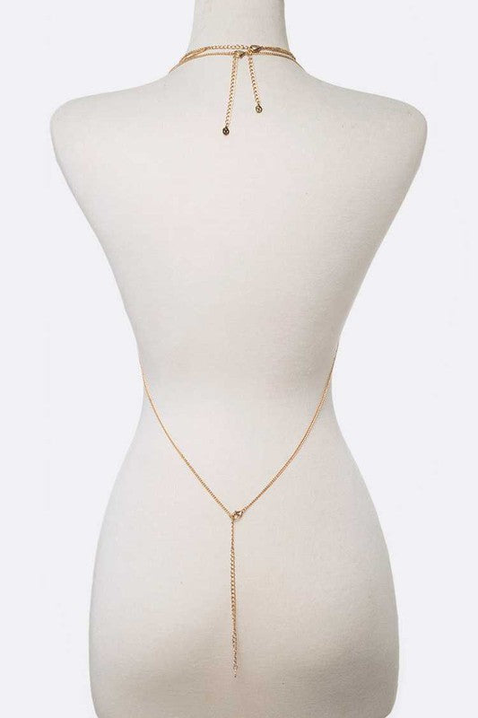 2 IN 1 FRINGE DISK BRA CHAIN SET