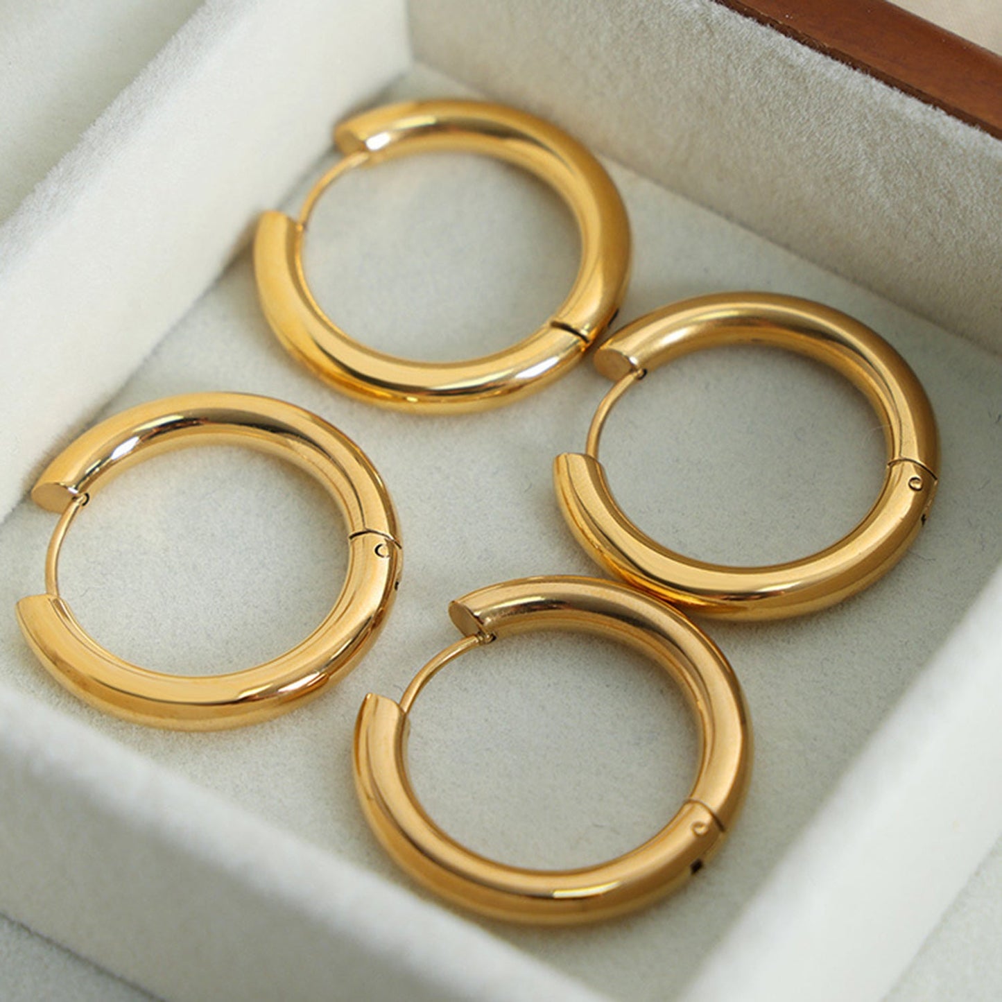 18K GOLD-PLATED HUGGIE EARRINGS-Thriftique Marketplace