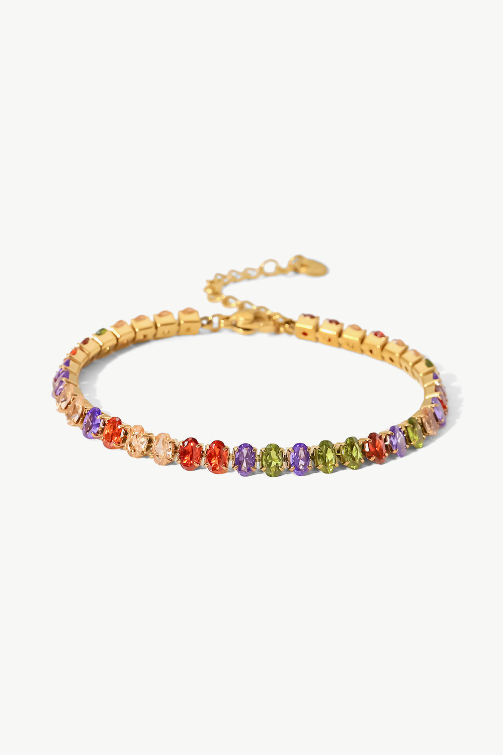 18K Gold Plated Multicolored Zircon Bracelet-Thriftique Marketplace