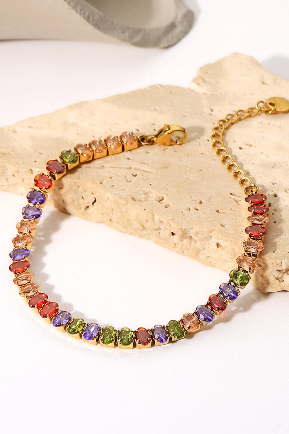 18K Gold Plated Multicolored Zircon Bracelet-Thriftique Marketplace