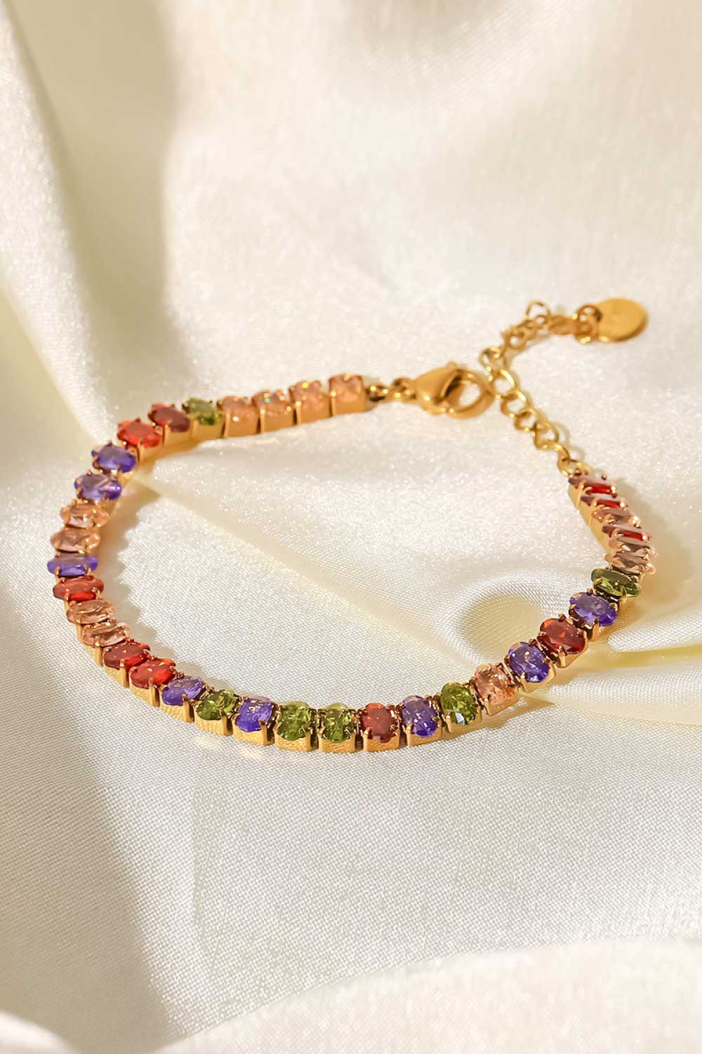 18K Gold Plated Multicolored Zircon Bracelet-Thriftique Marketplace