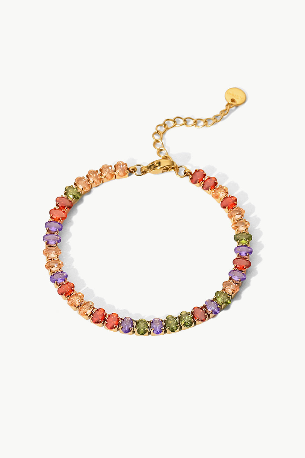 18K Gold Plated Multicolored Zircon Bracelet-Thriftique Marketplace