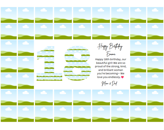 18th Birthday Milestone Photo Collage Template – Customizable Canva Design