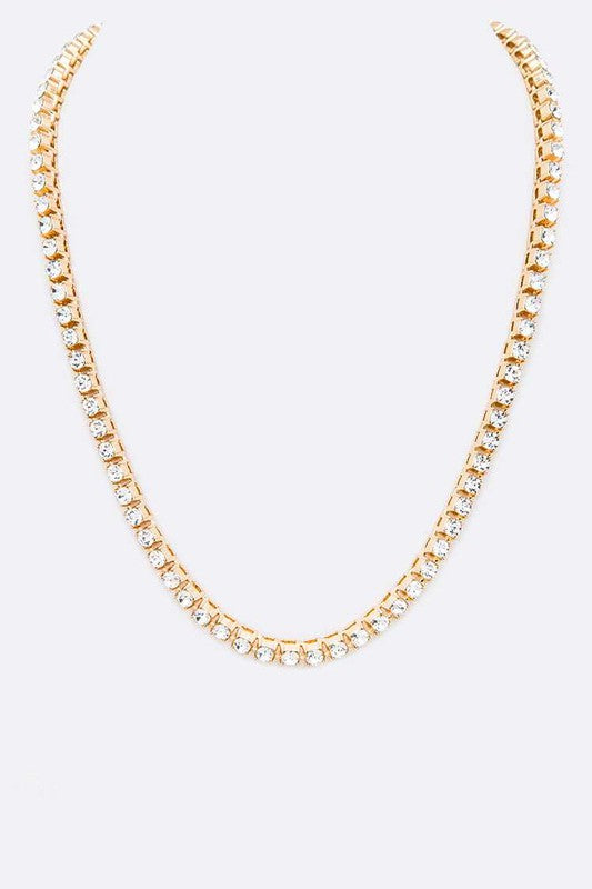 18 RHINESTONE SINGLE ROW NECKLACE