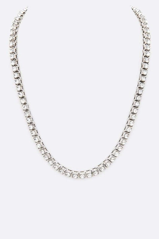 18 RHINESTONE SINGLE ROW NECKLACE