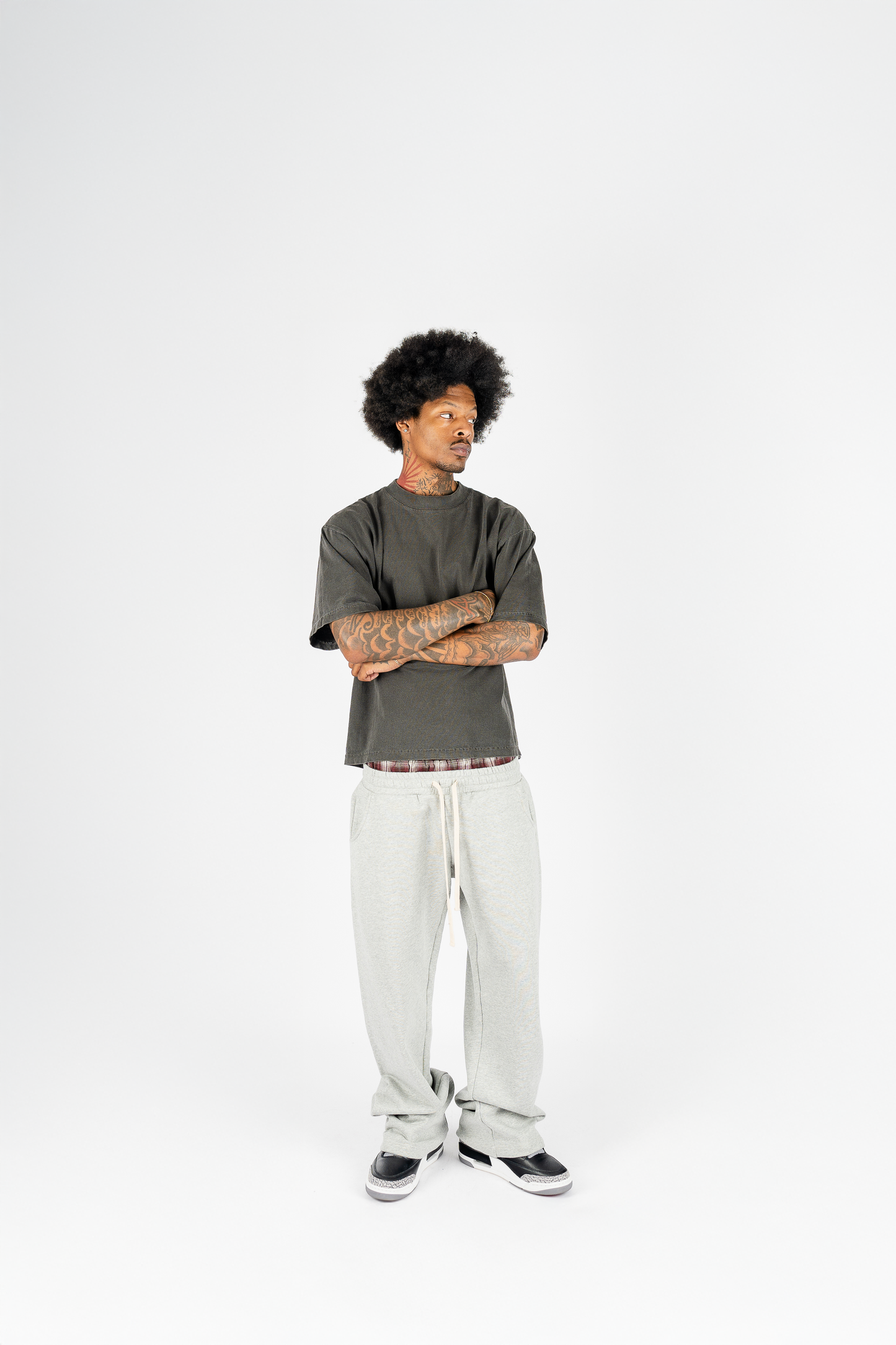 THE LABEL DOUBLE WAISTED SWEATPANTS