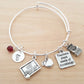 #1 TEACHER BRACELET – ADJUSTABLE BANGLE WITH BIRTHSTONE & INITIAL
