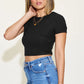 BASIC BAE FULL SIZE RIBBED ROUND NECK SHORT SLEEVE T-SHIRT
