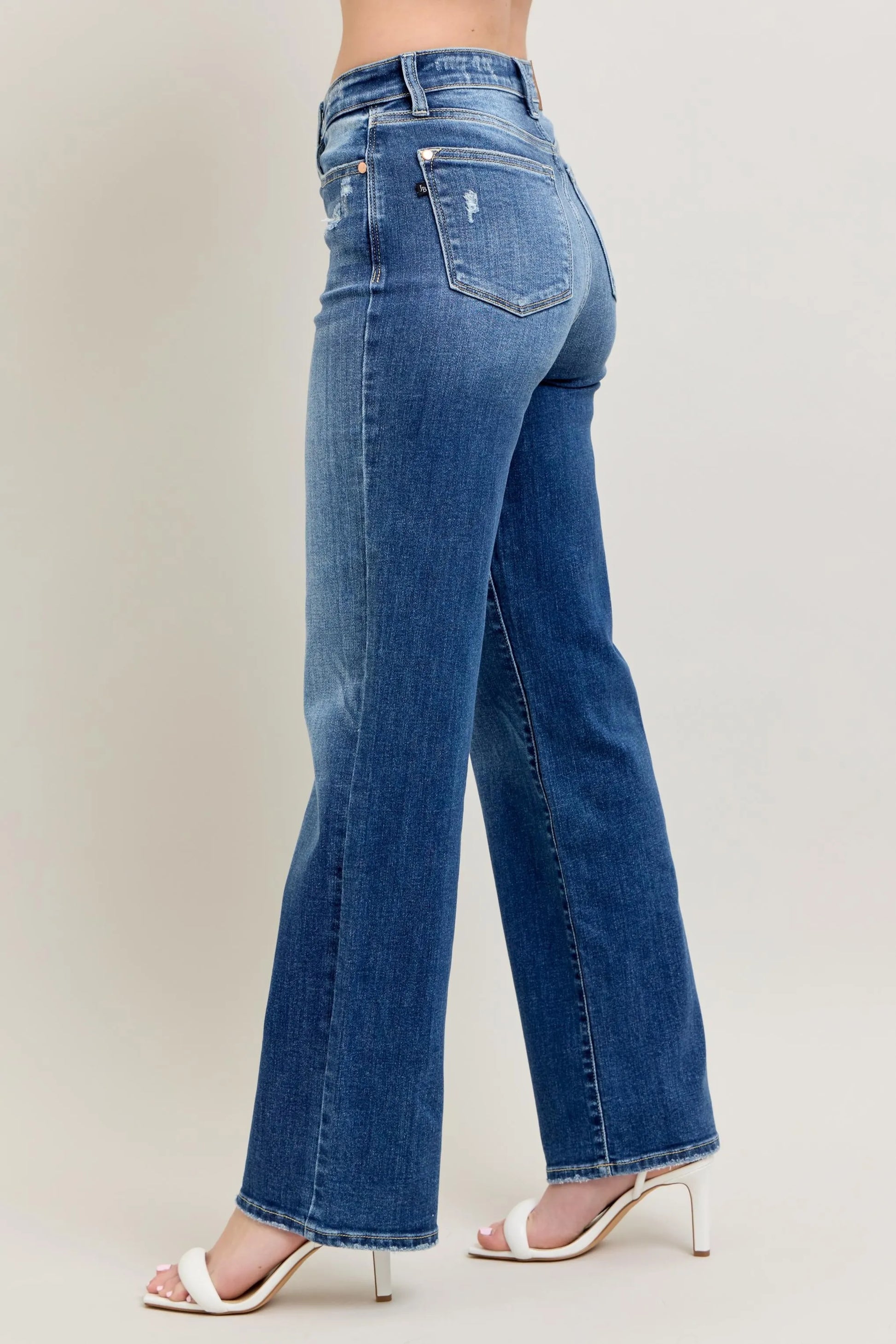 JUDY BLUE FULL SIZE HIGH WAIST 90'S STRAIGHT LEG JEANS PLUS SIZE